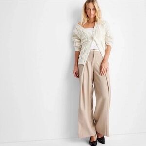 a new day Women's Cream Wide-Leg Pants